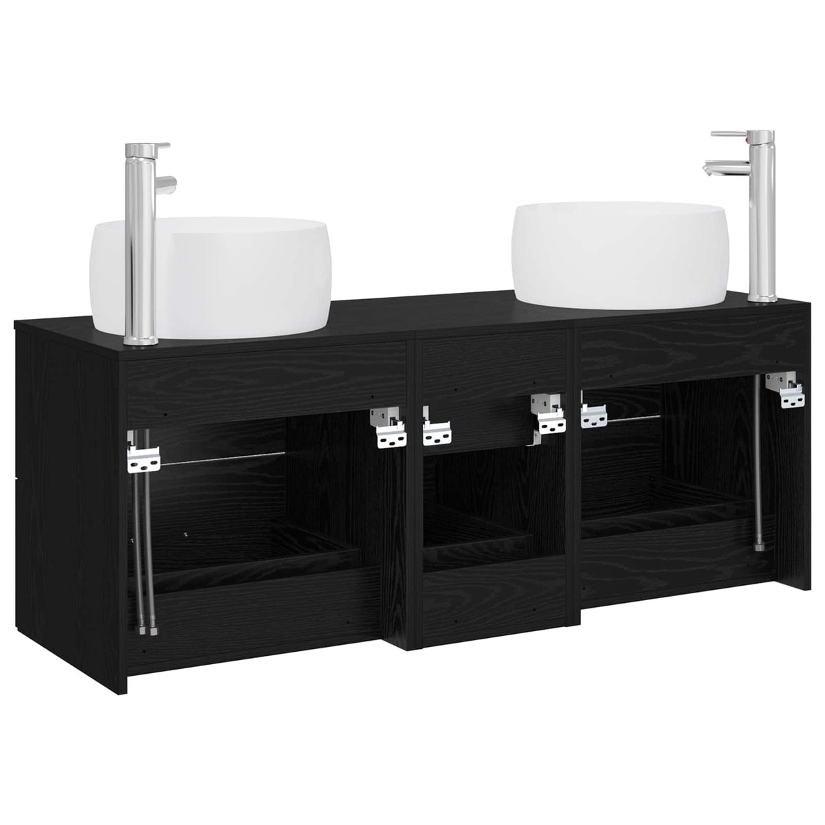 vidaXL Badkamermeubelset 3 st Wit 49,5 x 44,5 x 66 cm Bewerkt hout