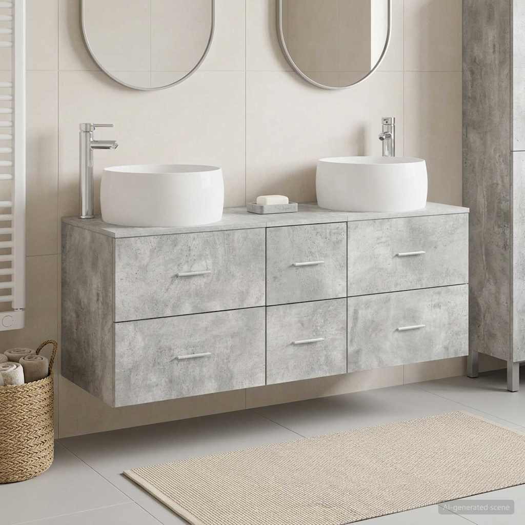 vidaXL Badkamermeubelset 3 st Wit 49,5 x 44,5 x 66 cm Bewerkt hout
