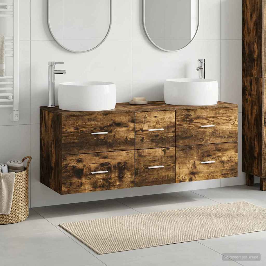vidaXL Badkamermeubelset 3 st Wit 49,5 x 44,5 x 66 cm Bewerkt hout