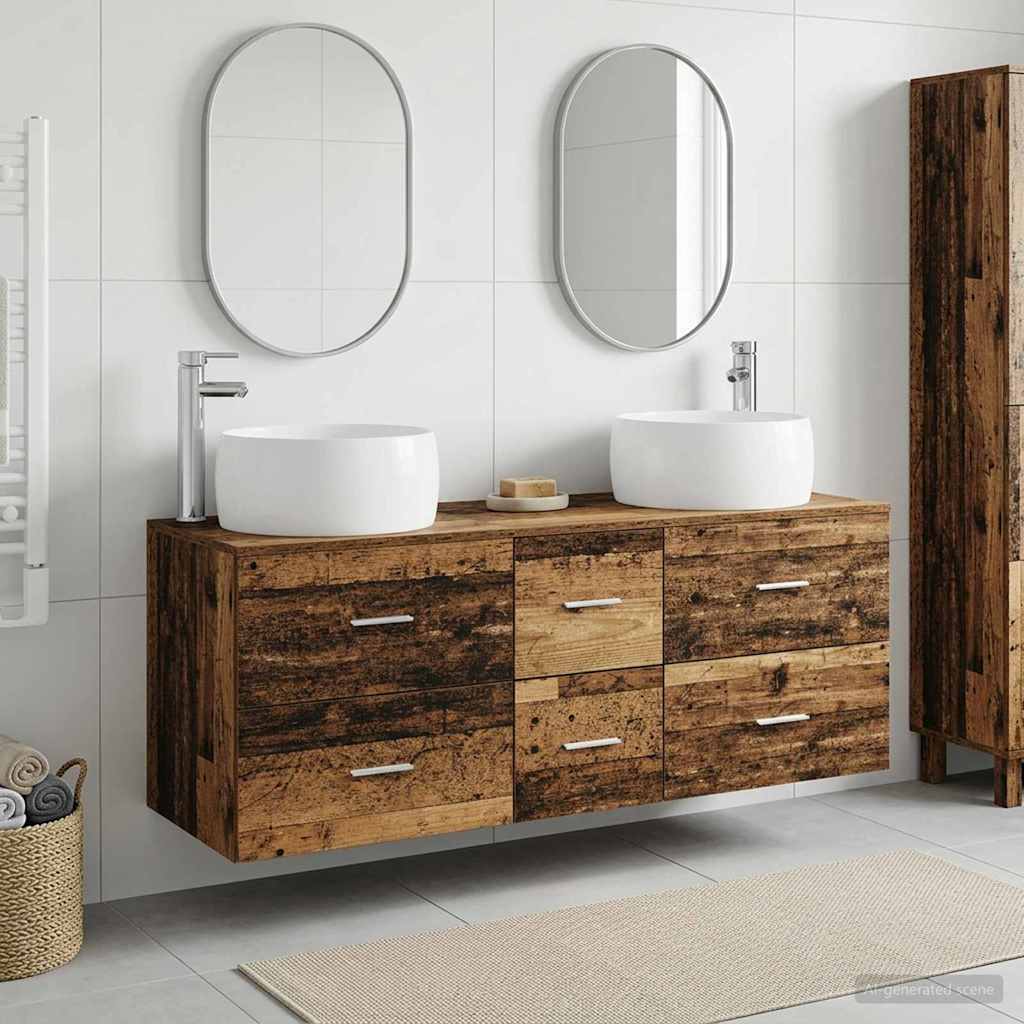 vidaXL Badkamermeubelset 3 st Wit 49,5 x 44,5 x 66 cm Bewerkt hout