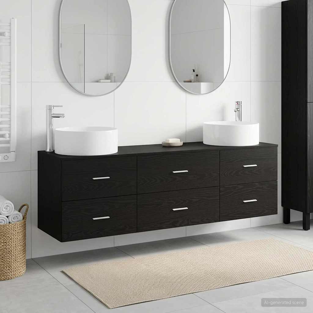 vidaXL Badkamermeubelset 3 st Wit 49,5 x 44,5 x 65,5 cm Bewerkt hout