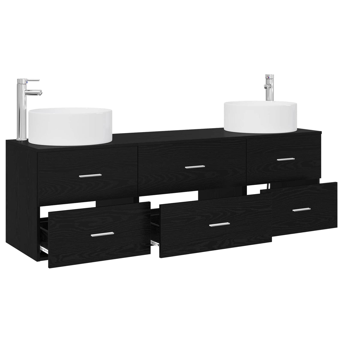 vidaXL Badkamermeubelset 3 st Wit 49,5 x 44,5 x 65,5 cm Bewerkt hout