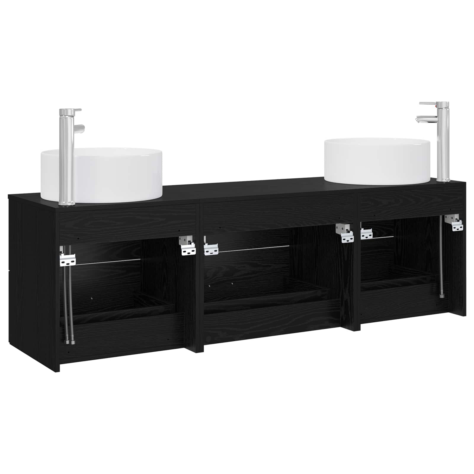 vidaXL Badkamermeubelset 3 st Wit 49,5 x 44,5 x 65,5 cm Bewerkt hout