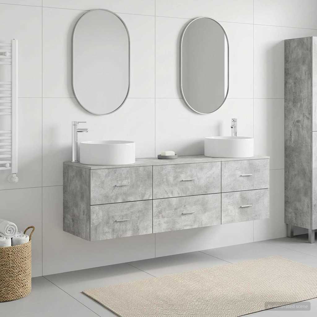 vidaXL Badkamermeubelset 3 st Wit 49,5 x 44,5 x 65,5 cm Bewerkt hout
