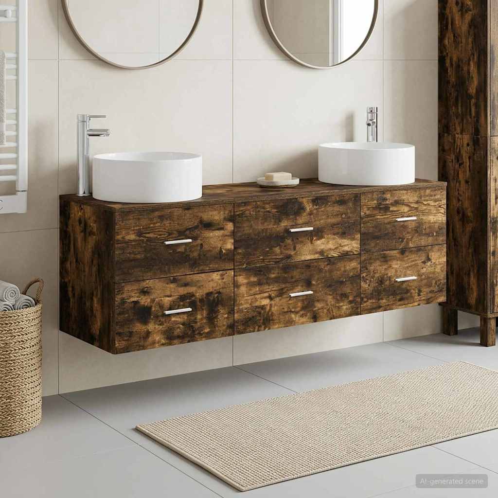 vidaXL Badkamermeubelset 3 st Wit 49,5 x 44,5 x 65,5 cm Bewerkt hout