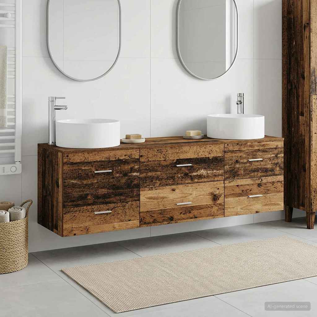 vidaXL Badkamermeubelset 3 st Wit 49,5 x 44,5 x 65,5 cm Bewerkt hout