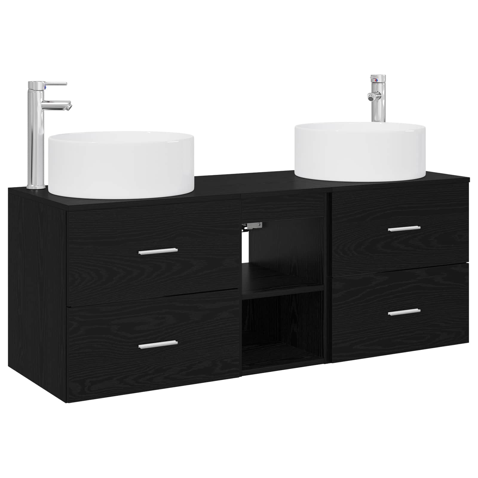 vidaXL Badkamermeubelset 3 st Wit 49,5 x 44,5 x 65,5 cm Bewerkt hout