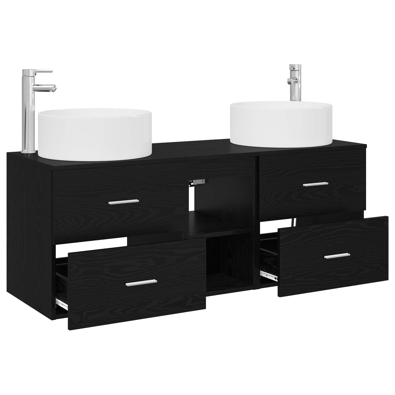 vidaXL Badkamermeubelset 3 st Wit 49,5 x 44,5 x 65,5 cm Bewerkt hout