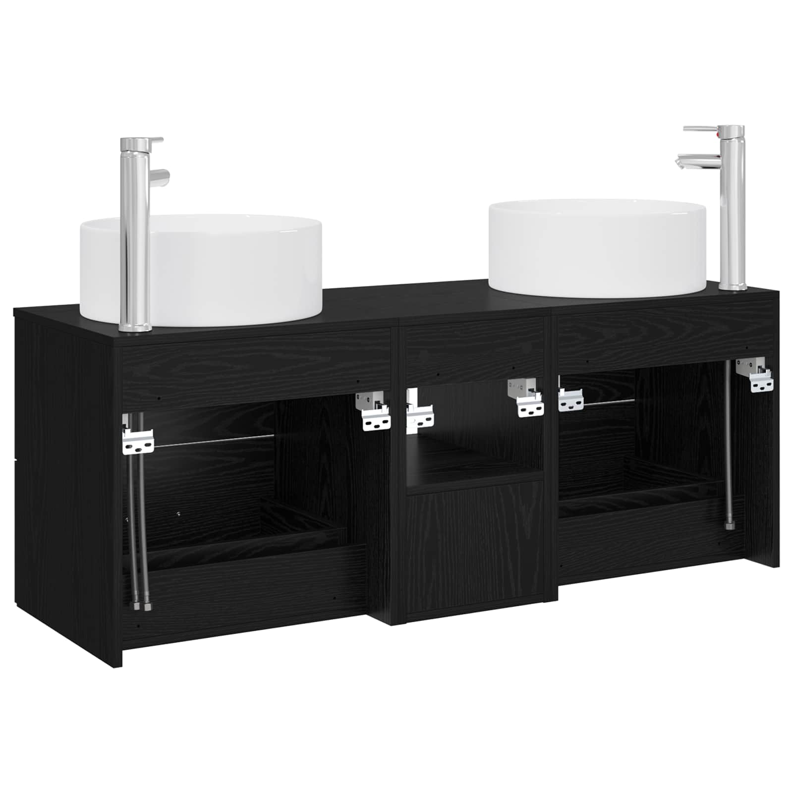 vidaXL Badkamermeubelset 3 st Wit 49,5 x 44,5 x 65,5 cm Bewerkt hout