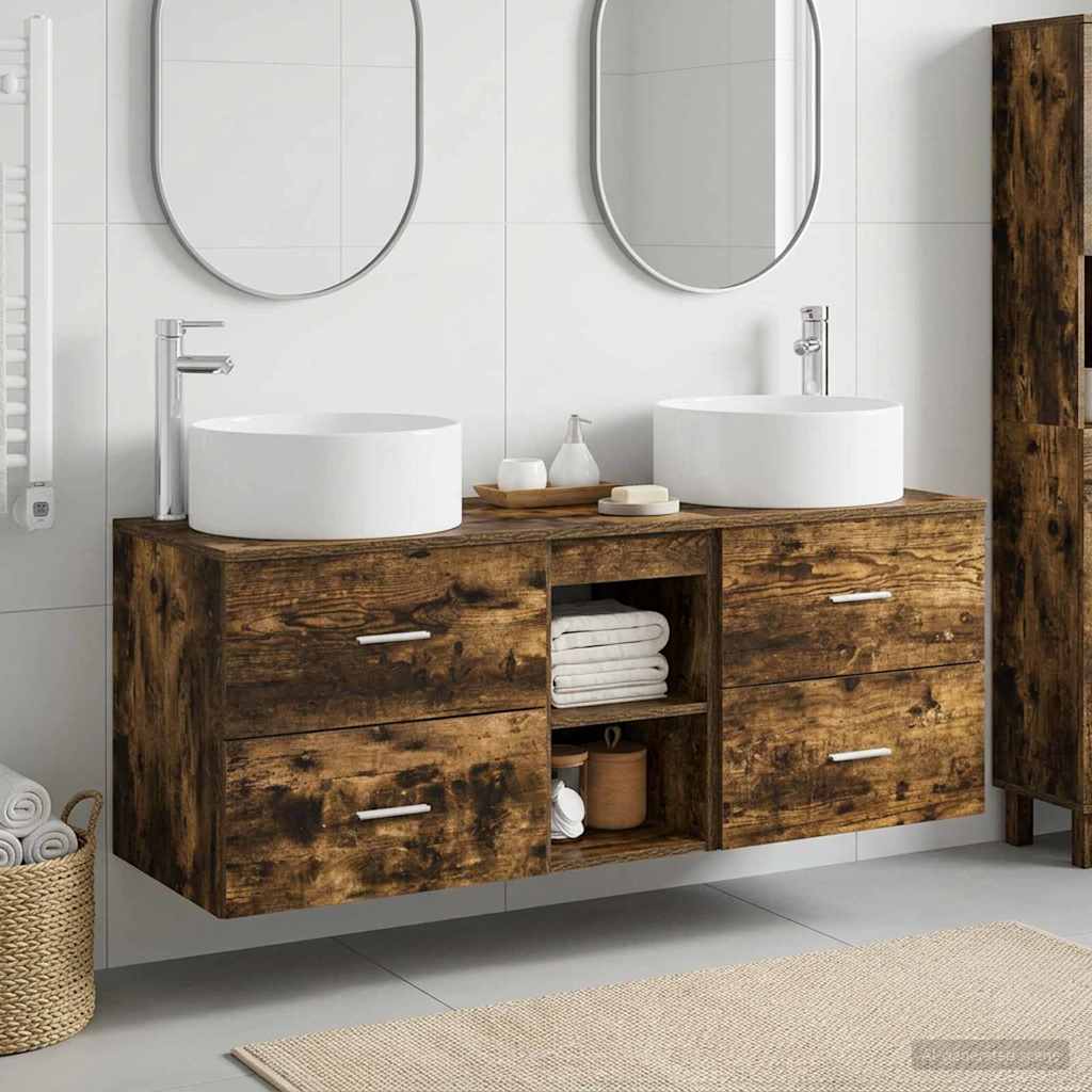 vidaXL Badkamermeubelset 3 st Wit 49,5 x 44,5 x 65,5 cm Bewerkt hout