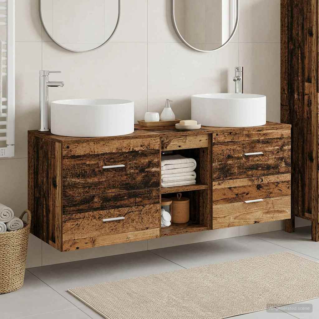 vidaXL Badkamermeubelset 3 st Wit 49,5 x 44,5 x 65,5 cm Bewerkt hout