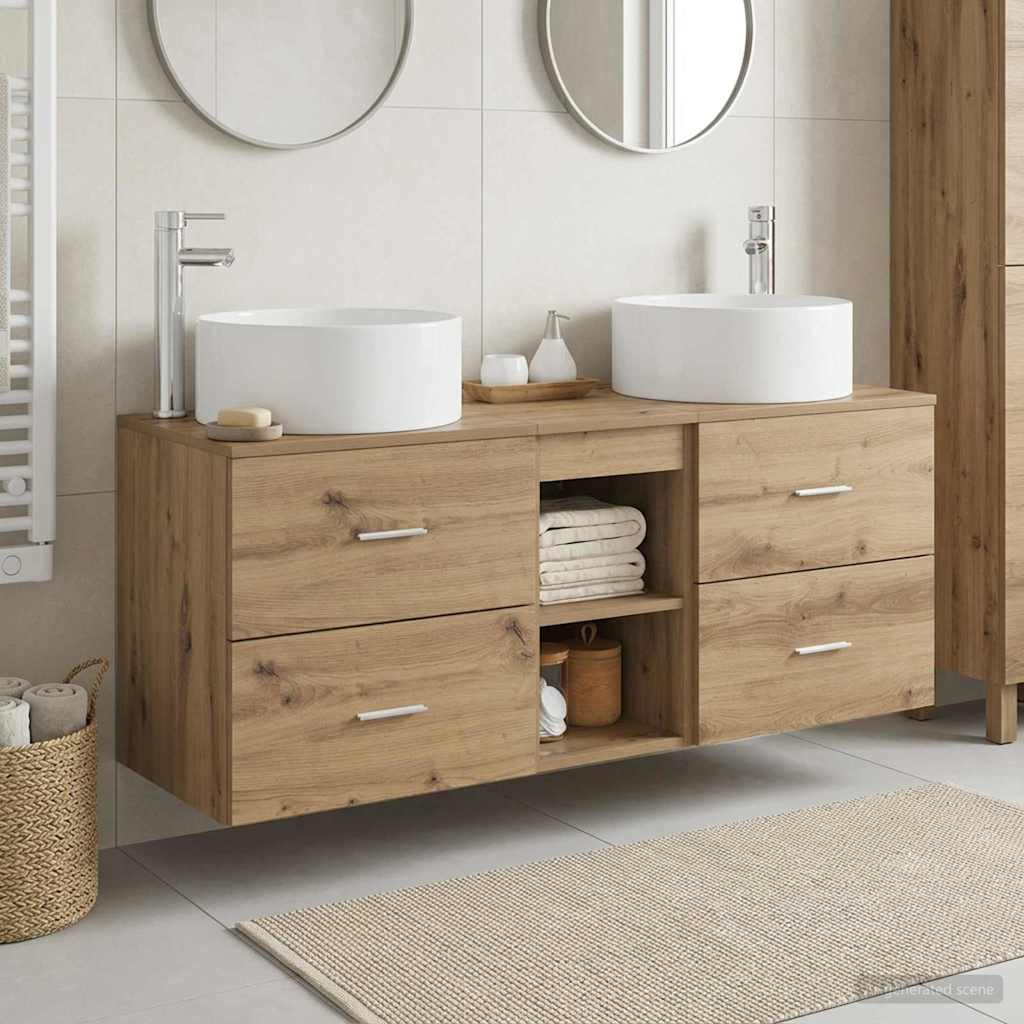 vidaXL Badkamermeubelset 3 st Wit 49,5 x 44,5 x 65,5 cm Bewerkt hout