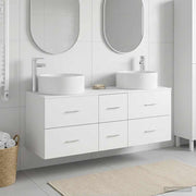 vidaXL Badkamermeubelset 3 st Wit 49,5 x 44,5 x 65,5 cm Bewerkt hout