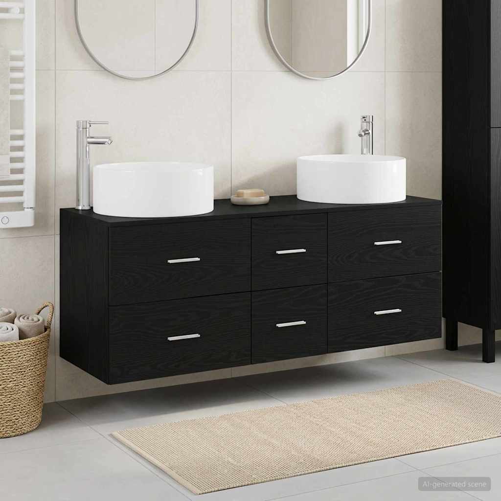 vidaXL Badkamermeubelset 3 st Wit 49,5 x 44,5 x 65,5 cm Bewerkt hout