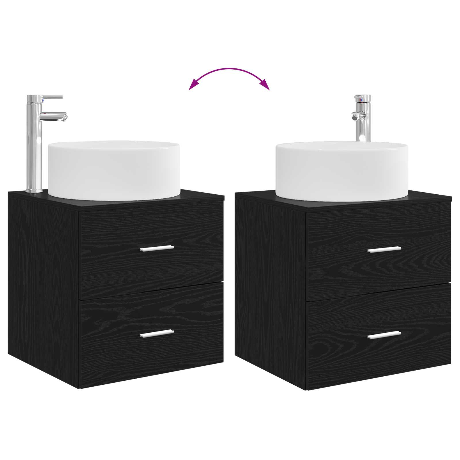 vidaXL Badkamermeubelset 3 st Wit 49,5 x 44,5 x 65,5 cm Bewerkt hout