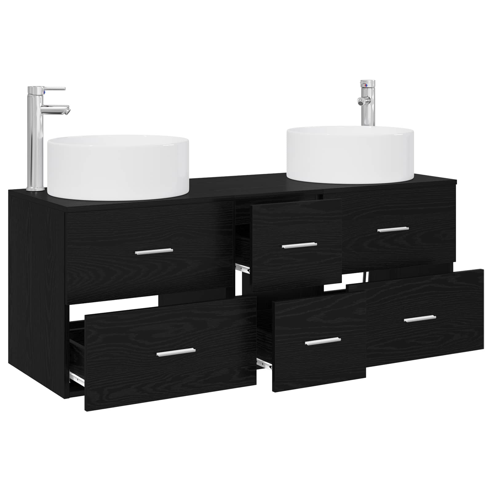vidaXL Badkamermeubelset 3 st Wit 49,5 x 44,5 x 65,5 cm Bewerkt hout
