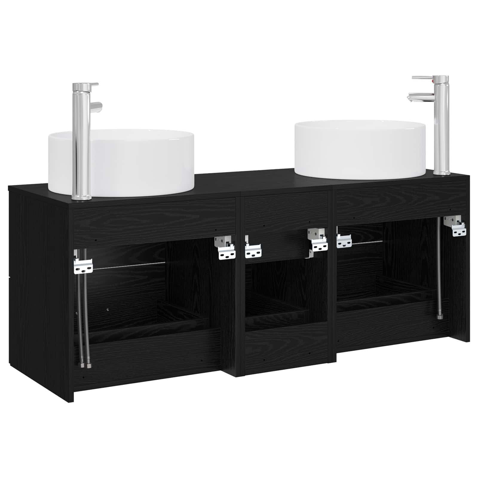 vidaXL Badkamermeubelset 3 st Wit 49,5 x 44,5 x 65,5 cm Bewerkt hout