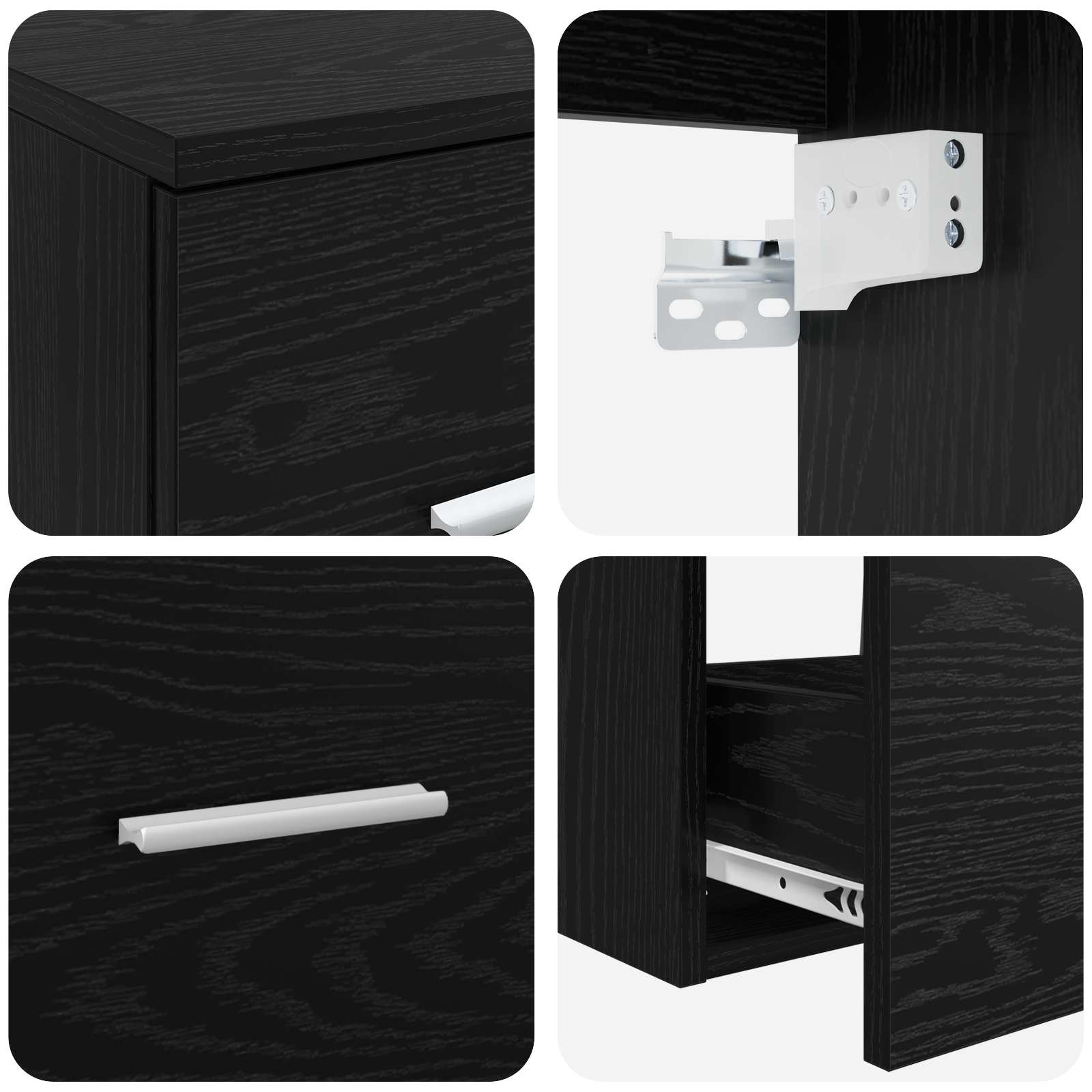 vidaXL Badkamermeubelset 3 st Wit 49,5 x 44,5 x 65,5 cm Bewerkt hout