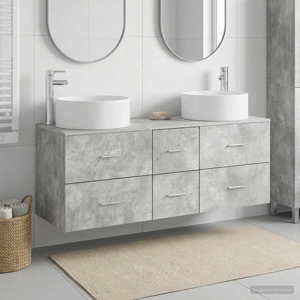 vidaXL Badkamermeubelset 3 st Wit 49,5 x 44,5 x 65,5 cm Bewerkt hout