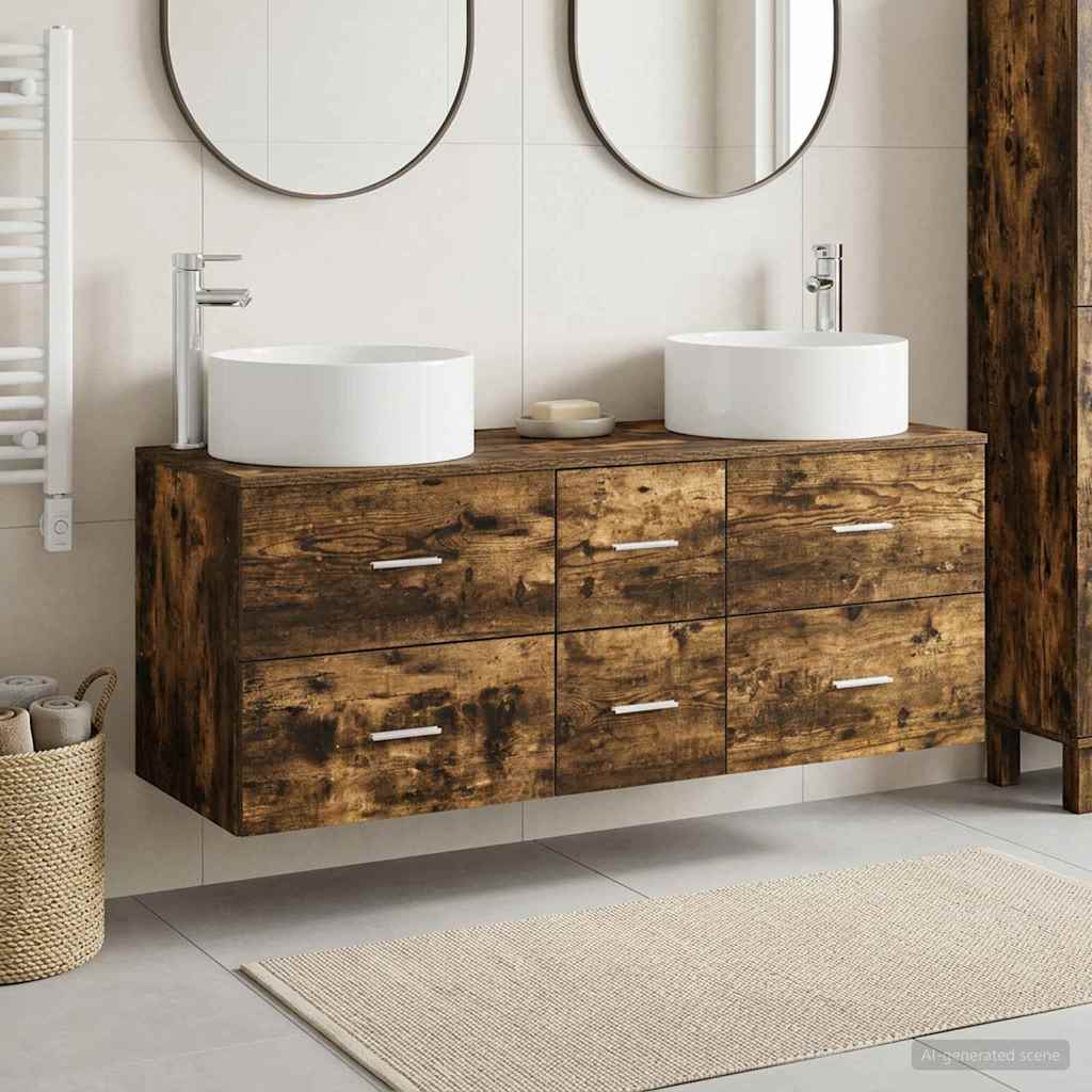 vidaXL Badkamermeubelset 3 st Wit 49,5 x 44,5 x 65,5 cm Bewerkt hout