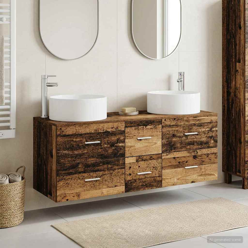 vidaXL Badkamermeubelset 3 st Wit 49,5 x 44,5 x 65,5 cm Bewerkt hout