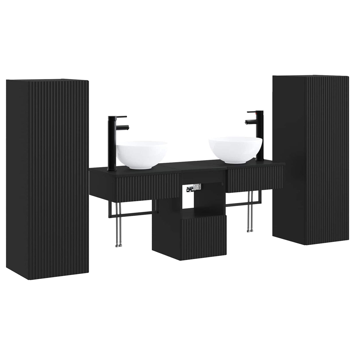 vidaXL Badkamermeubelset 5 st Wit 33 x 34,5 x 100 cm Bewerkt hout