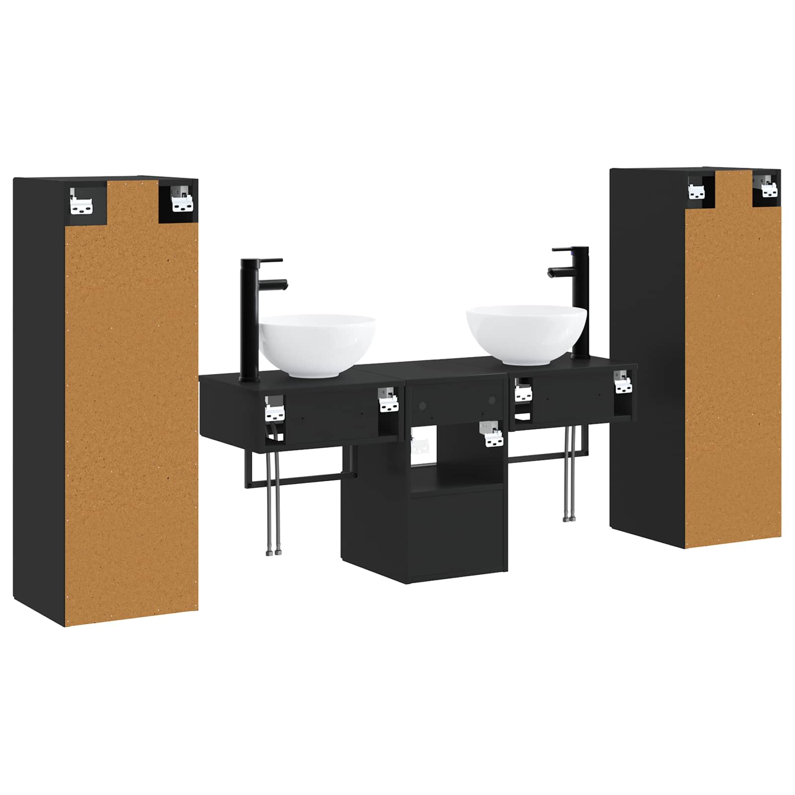 vidaXL Badkamermeubelset 5 st Wit 33 x 34,5 x 100 cm Bewerkt hout