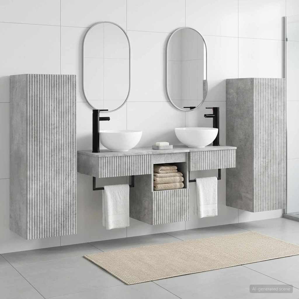 vidaXL Badkamermeubelset 5 st Wit 33 x 34,5 x 100 cm Bewerkt hout