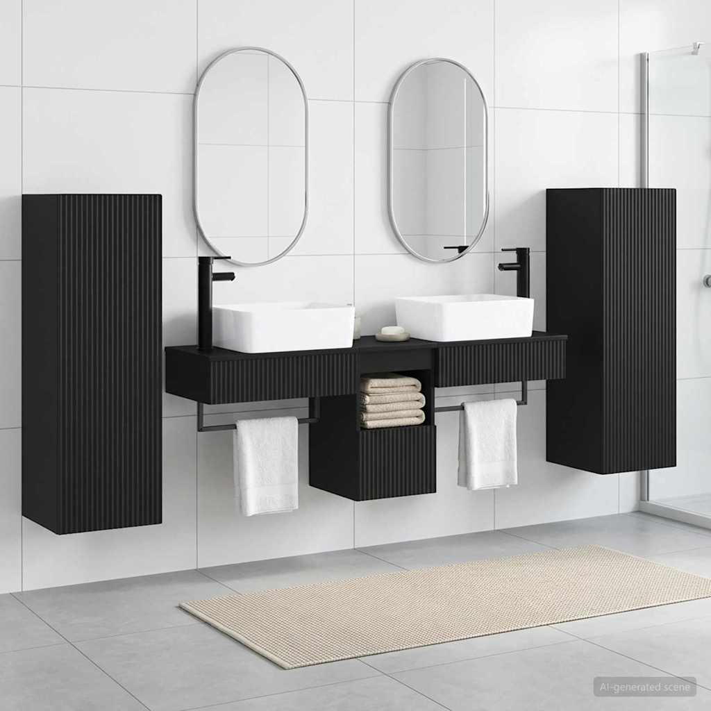 vidaXL Badkamermeubelset 5 st Wit 33 x 34,5 x 100 cm Bewerkt hout
