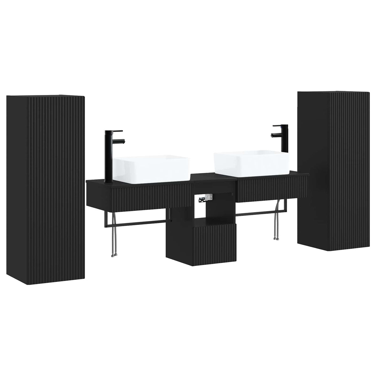 vidaXL Badkamermeubelset 5 st Wit 33 x 34,5 x 100 cm Bewerkt hout