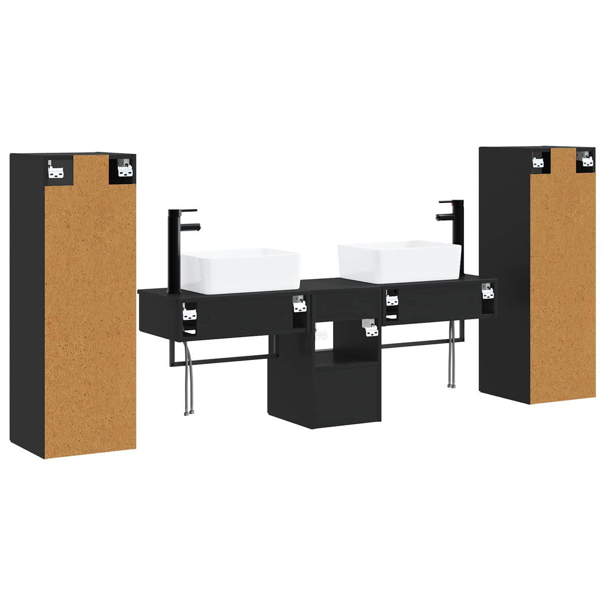 vidaXL Badkamermeubelset 5 st Wit 33 x 34,5 x 100 cm Bewerkt hout