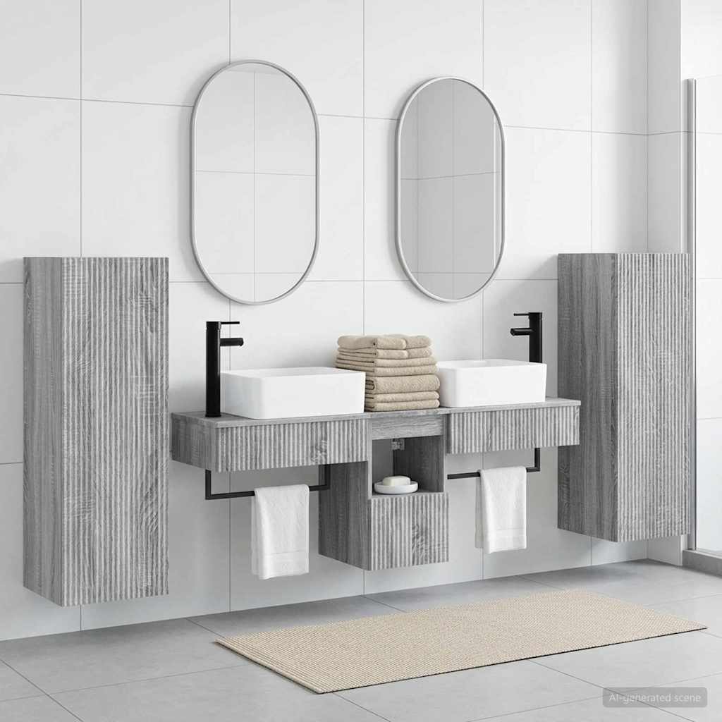 vidaXL Badkamermeubelset 5 st Wit 33 x 34,5 x 100 cm Bewerkt hout