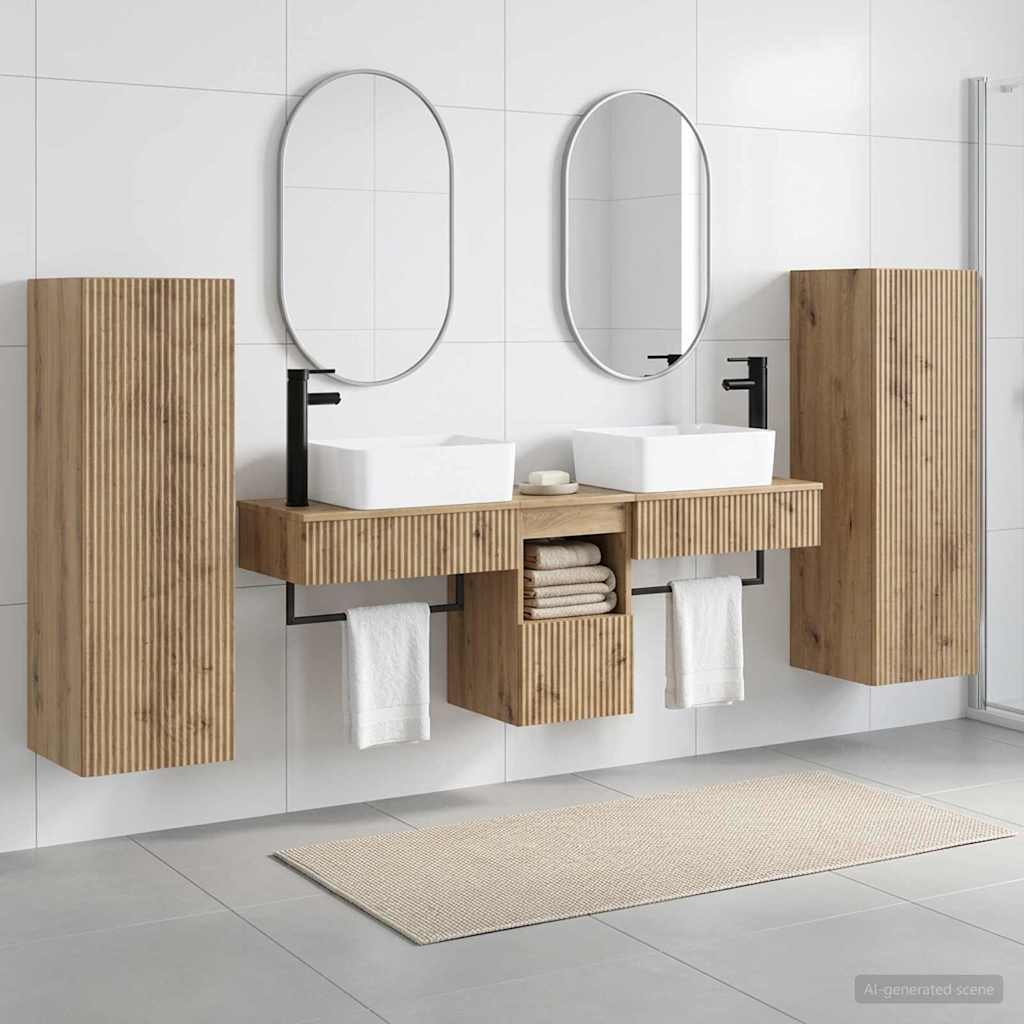 vidaXL Badkamermeubelset 5 st Wit 33 x 34,5 x 100 cm Bewerkt hout