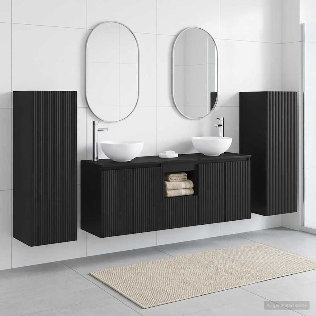 vidaXL Badkamermeubelset 5 st Wit 33 x 34,5 x 100 cm Bewerkt hout