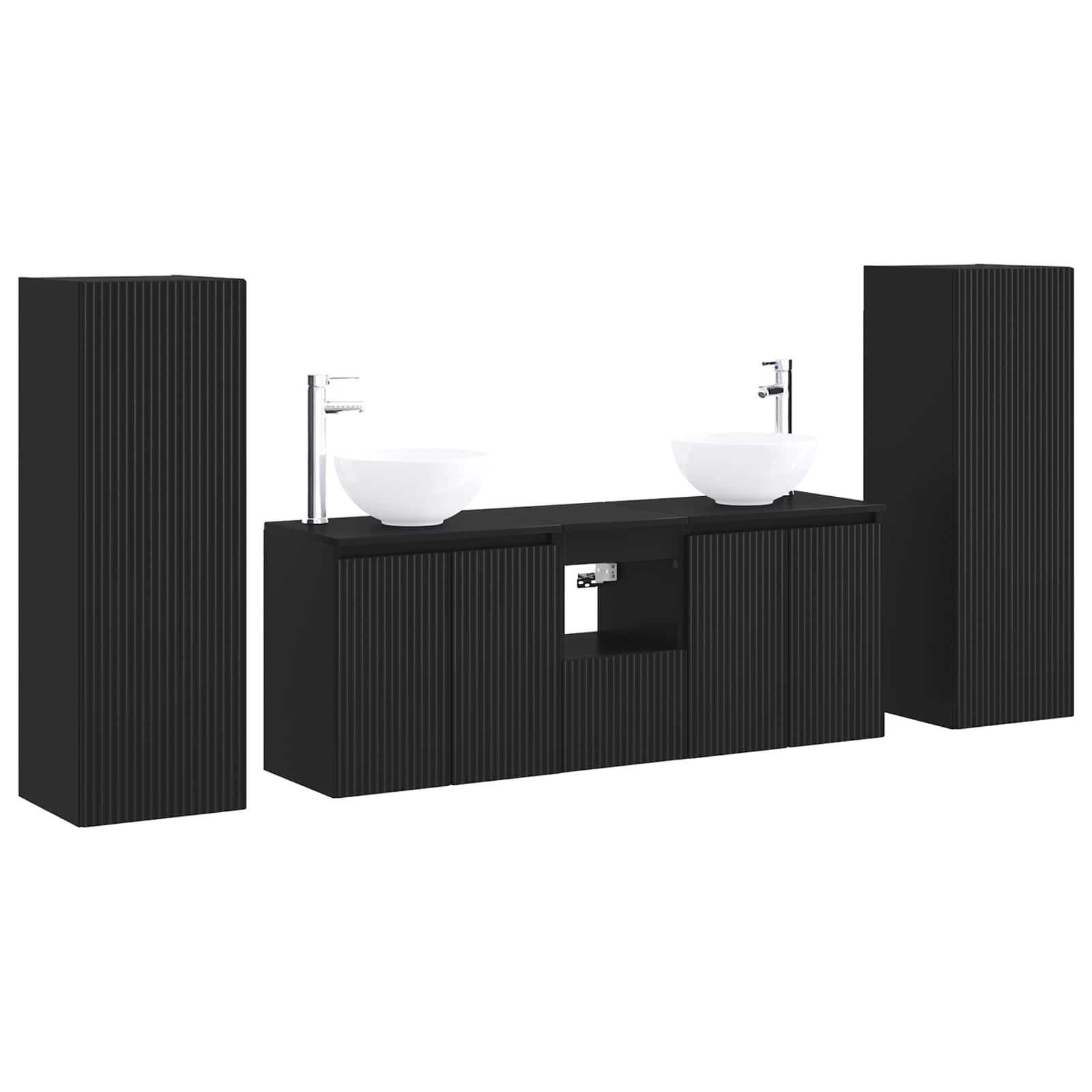 vidaXL Badkamermeubelset 5 st Wit 33 x 34,5 x 100 cm Bewerkt hout