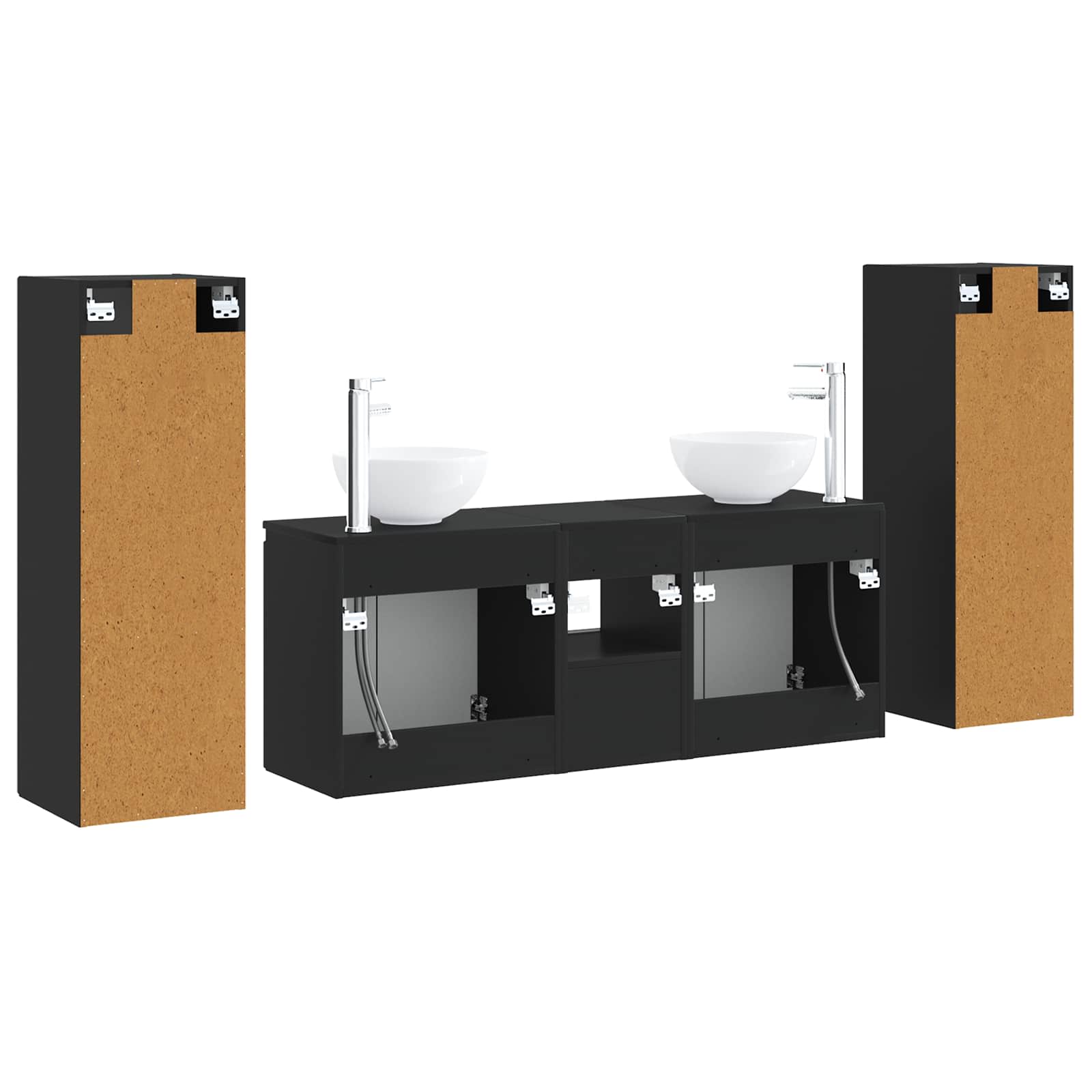 vidaXL Badkamermeubelset 5 st Wit 33 x 34,5 x 100 cm Bewerkt hout