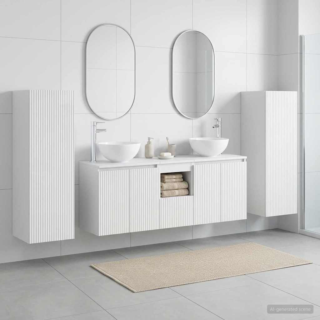 vidaXL Badkamermeubelset 5 st Wit 33 x 34,5 x 100 cm Bewerkt hout
