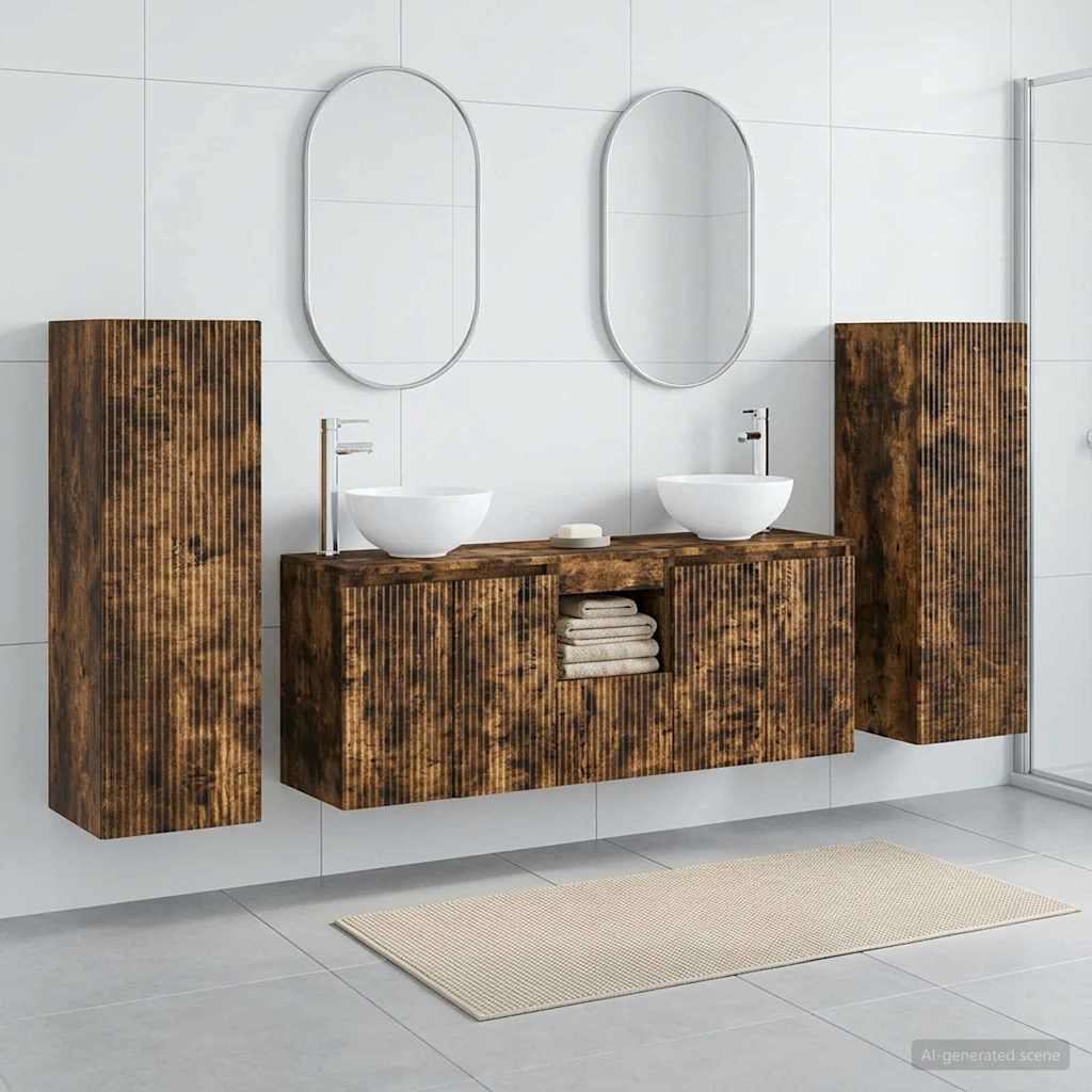 vidaXL Badkamermeubelset 5 st Wit 33 x 34,5 x 100 cm Bewerkt hout
