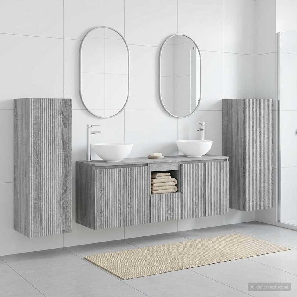 vidaXL Badkamermeubelset 5 st Wit 33 x 34,5 x 100 cm Bewerkt hout