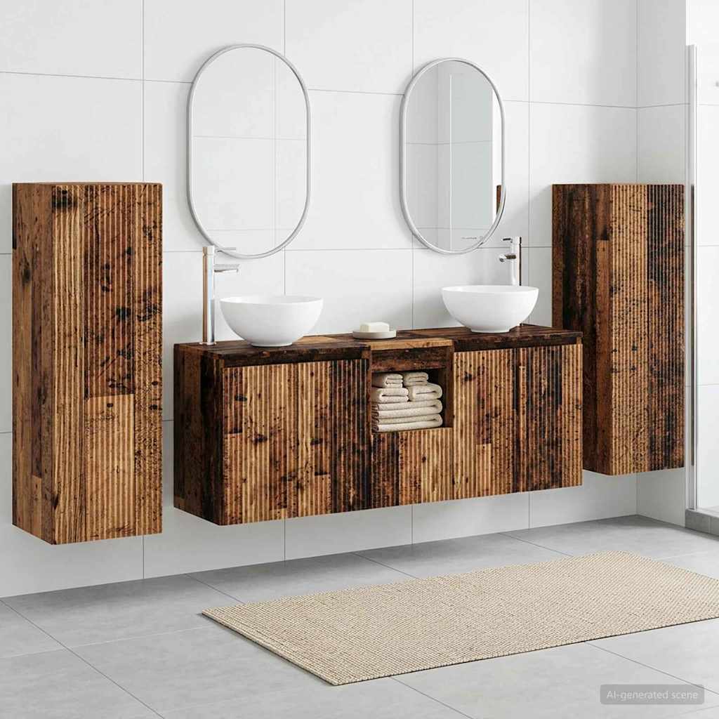 vidaXL Badkamermeubelset 5 st Wit 33 x 34,5 x 100 cm Bewerkt hout