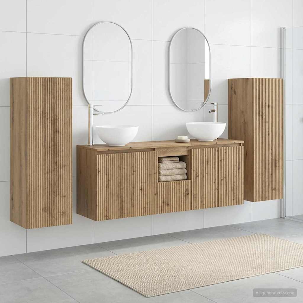 vidaXL Badkamermeubelset 5 st Wit 33 x 34,5 x 100 cm Bewerkt hout