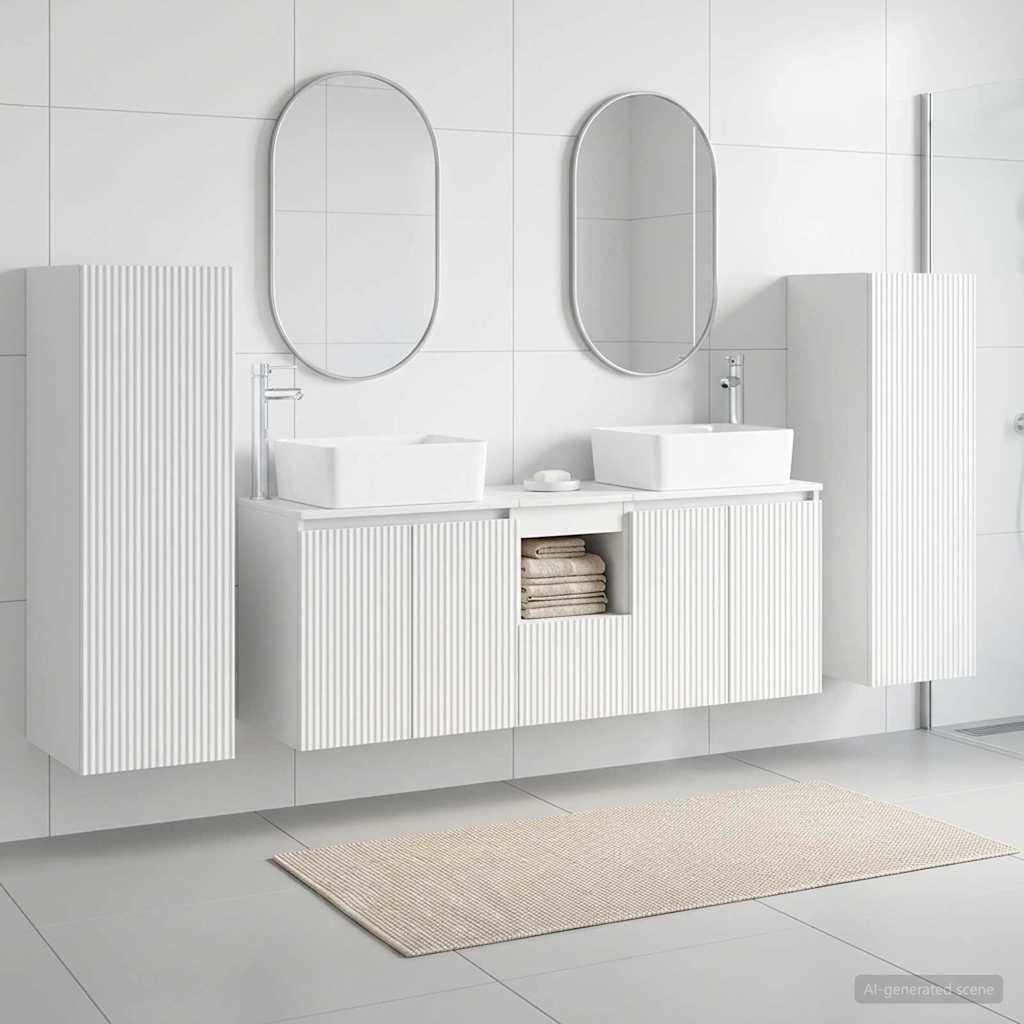 vidaXL Badkamermeubelset 5 st Wit 33 x 34,5 x 100 cm Bewerkt hout