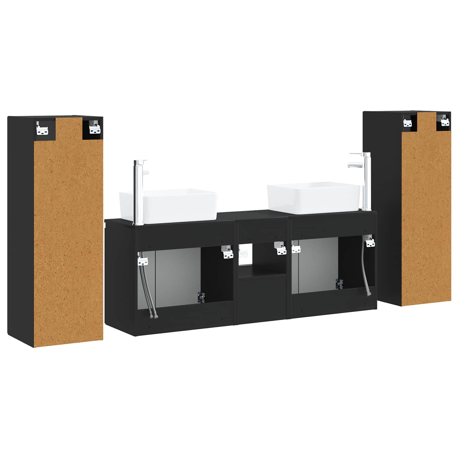 vidaXL Badkamermeubelset 5 st Wit 33 x 34,5 x 100 cm Bewerkt hout