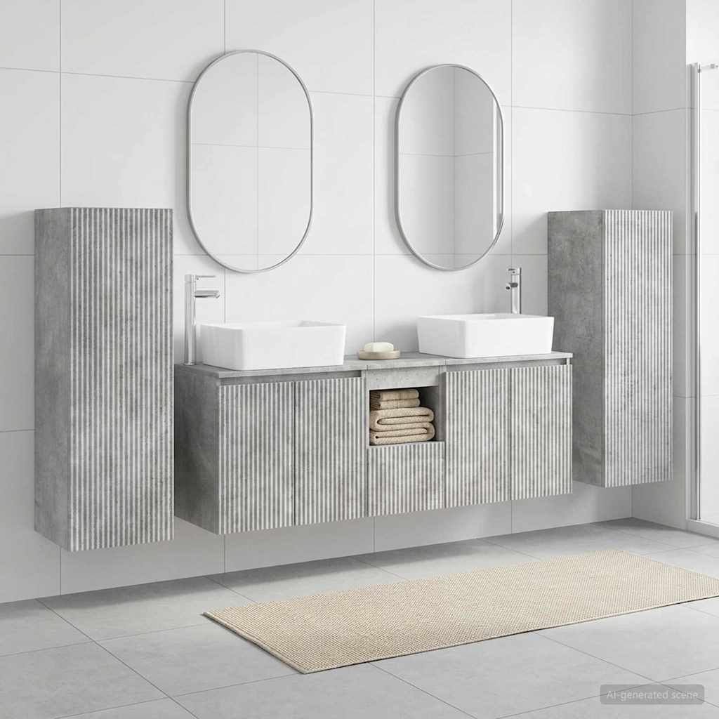 vidaXL Badkamermeubelset 5 st Wit 33 x 34,5 x 100 cm Bewerkt hout