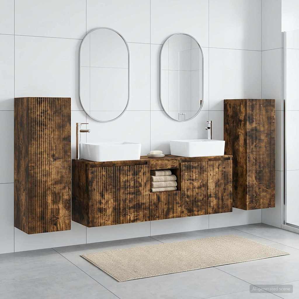 vidaXL Badkamermeubelset 5 st Wit 33 x 34,5 x 100 cm Bewerkt hout