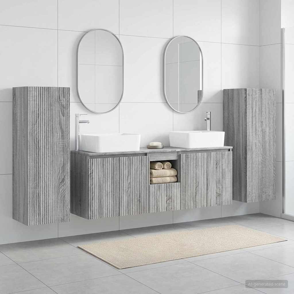 vidaXL Badkamermeubelset 5 st Wit 33 x 34,5 x 100 cm Bewerkt hout
