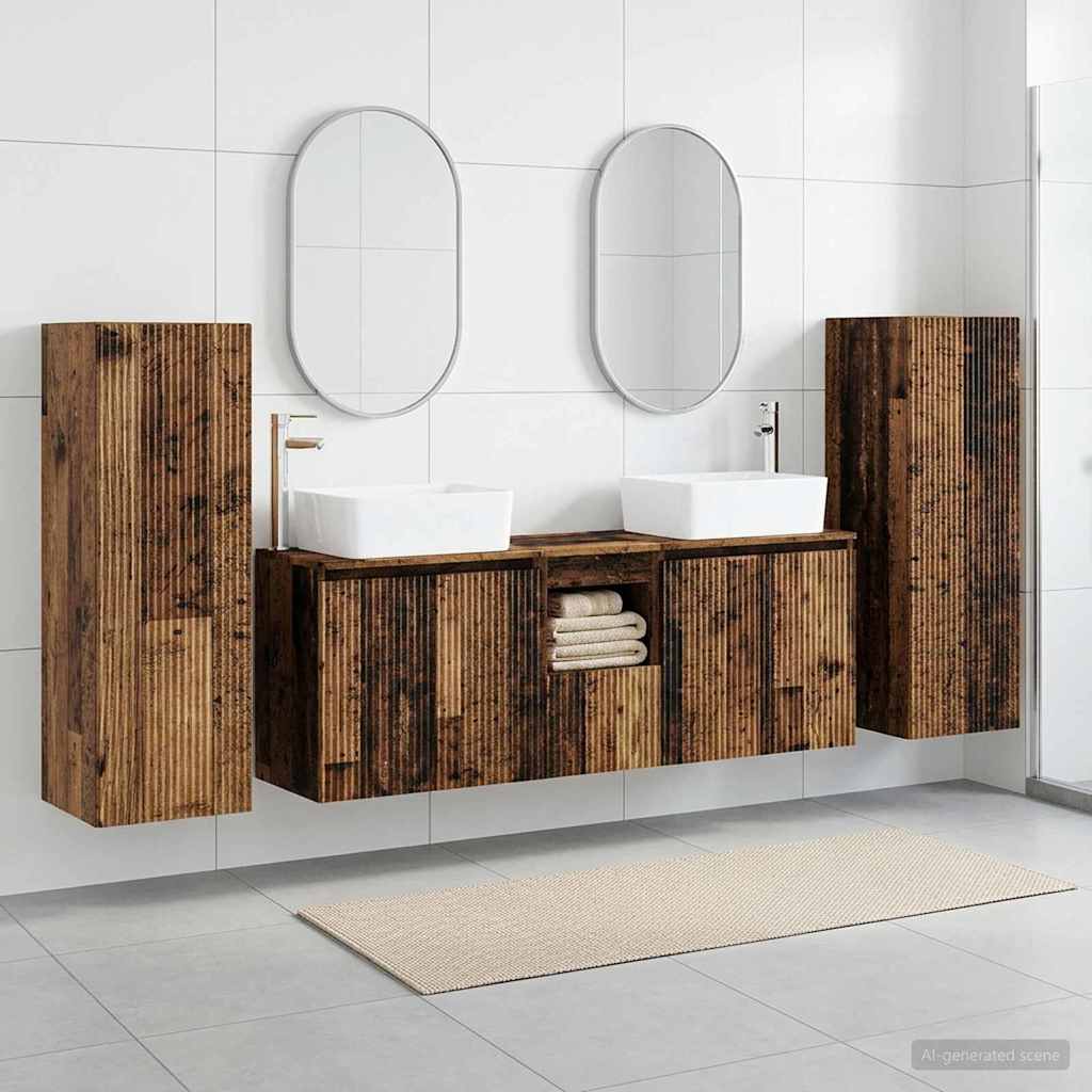 vidaXL Badkamermeubelset 5 st Wit 33 x 34,5 x 100 cm Bewerkt hout
