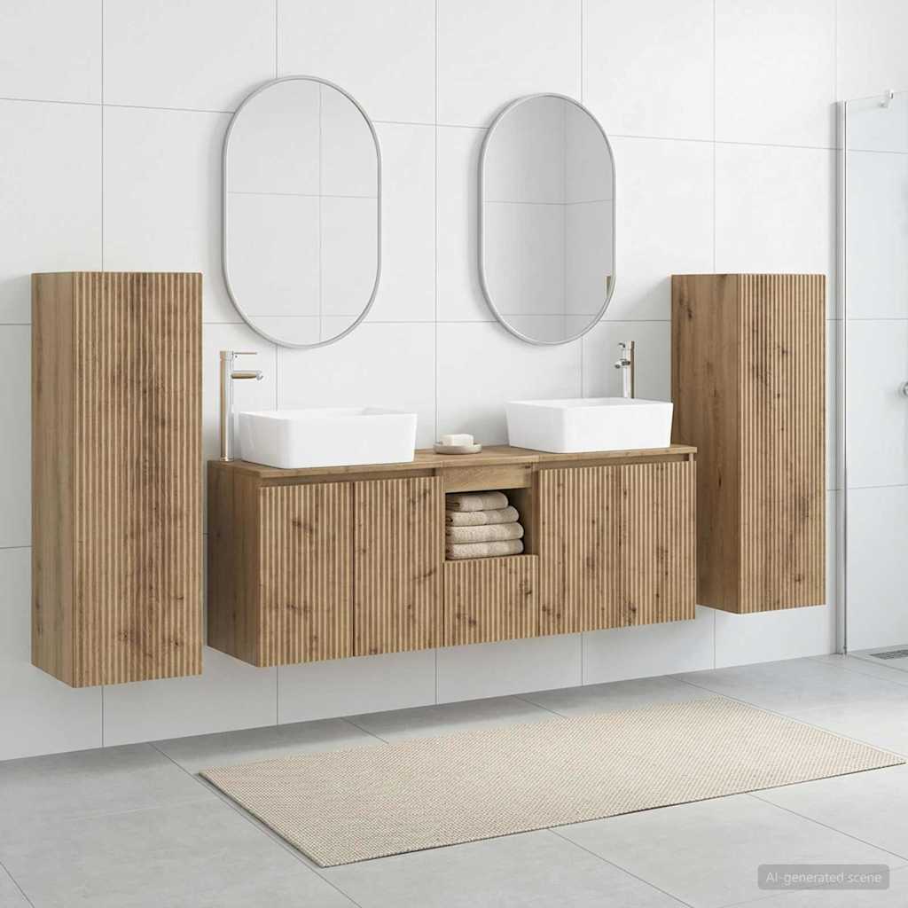 vidaXL Badkamermeubelset 5 st Wit 33 x 34,5 x 100 cm Bewerkt hout
