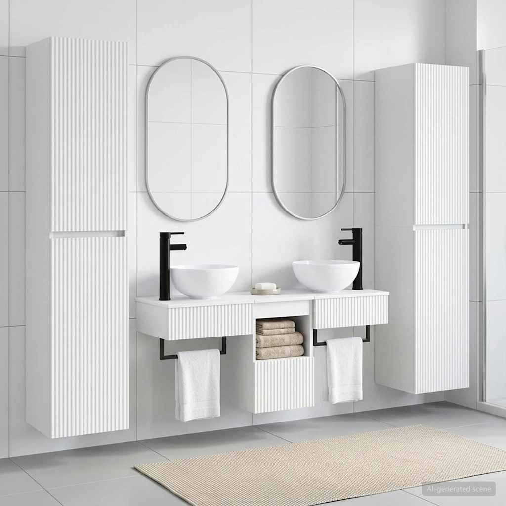 vidaXL Badkamermeubelset 5 st Wit 33 x 34,5 x 160 cm Bewerkt hout