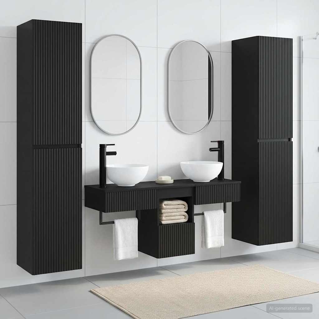 vidaXL Badkamermeubelset 5 st Wit 33 x 34,5 x 160 cm Bewerkt hout